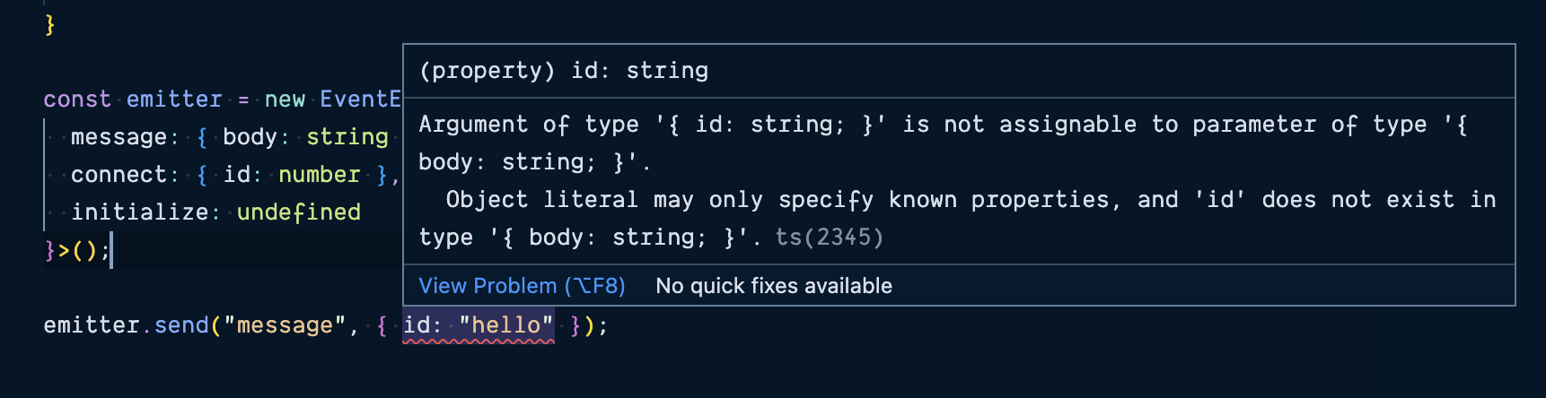 Send type error