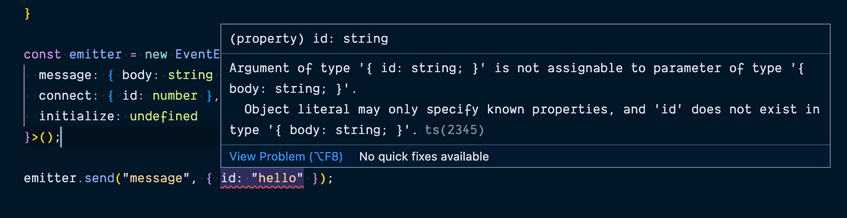 Send type error